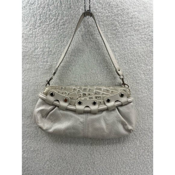 Pietro Alessandro Womens Shoulder Bag White Crocodile Skin Detachable Strap S - Picture 2 of 10